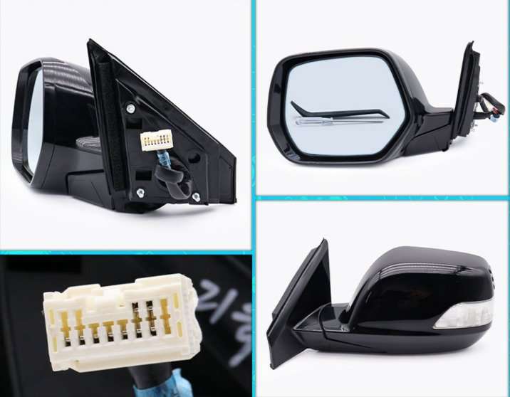 Black Right for Honda CRV 05-06 rearview mirror Assembly 9 lines Lens Heating