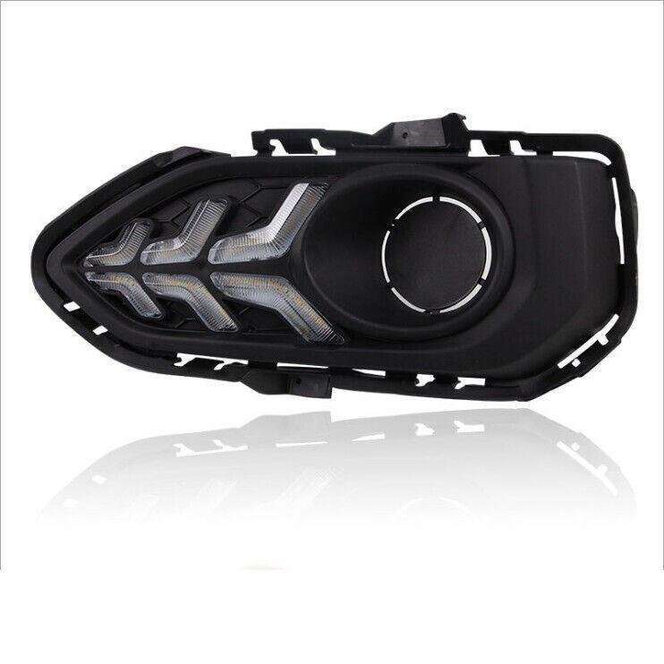 Led DRL Front Fog Light Lamp Steering 2-Color Trim For Honda Fit Jazz 2018-20 2X