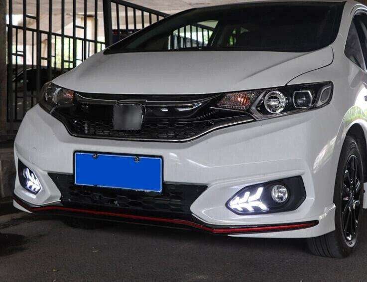 Led DRL Front Fog Light Lamp Steering 2-Color Trim For Honda Fit Jazz 2018-20 2X