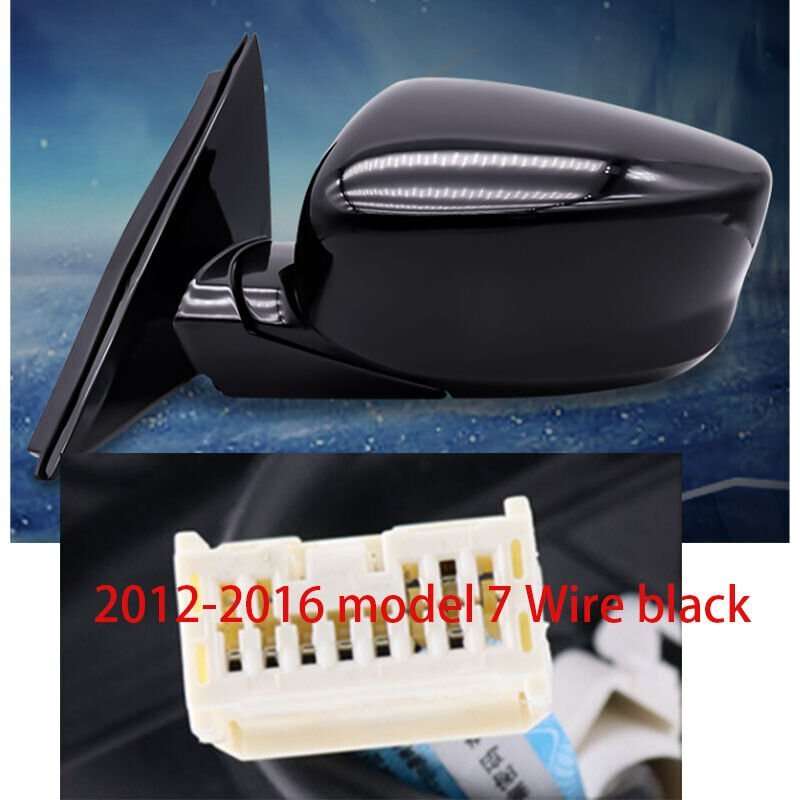 Black Left for Honda CRV 12-16 rearview mirror Assembly 7 lines Lens Heating