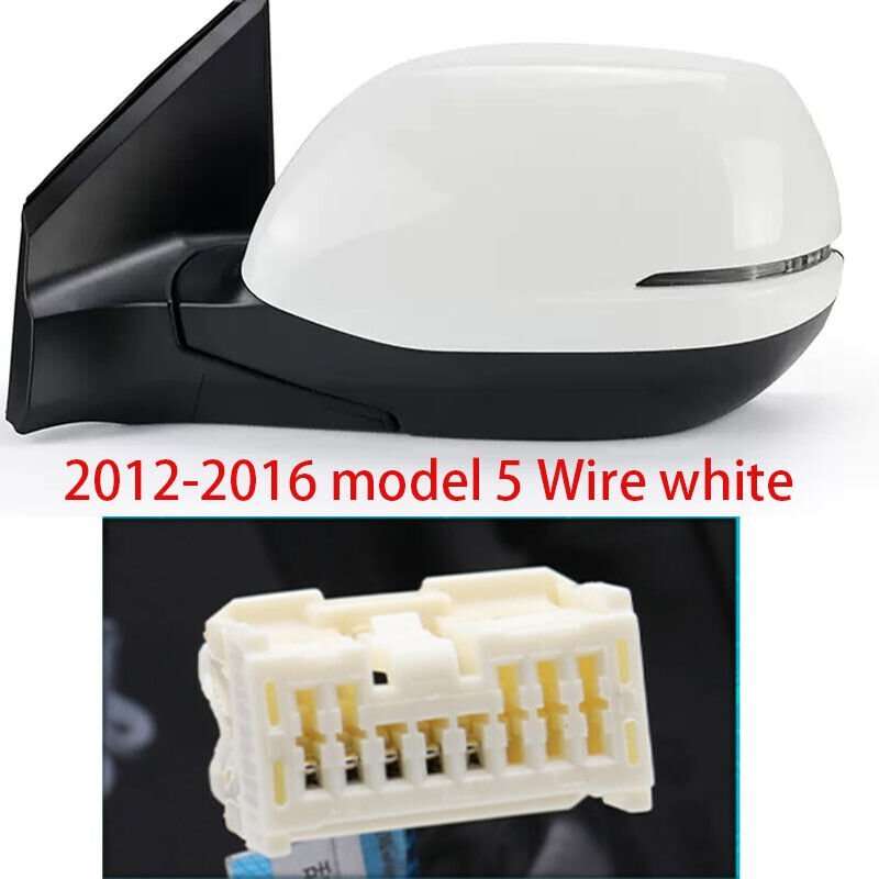 White Left for Honda CRV 12-16 rearview mirror Assembly 5 lines Lens Heating