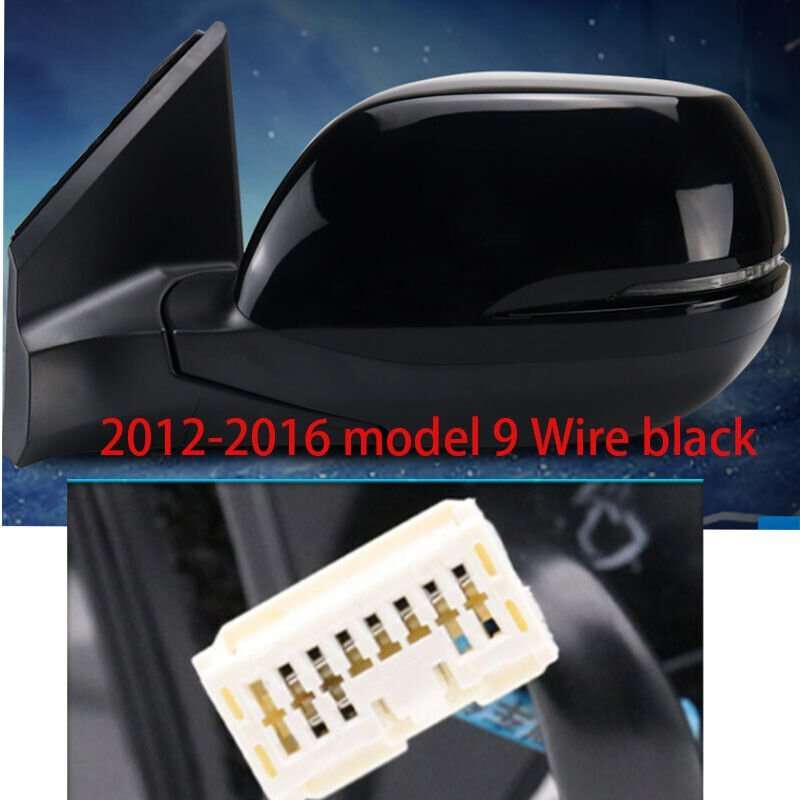 Black Left for Honda CRV 12-16 rearview mirror Assembly 9 lines Lens Heating