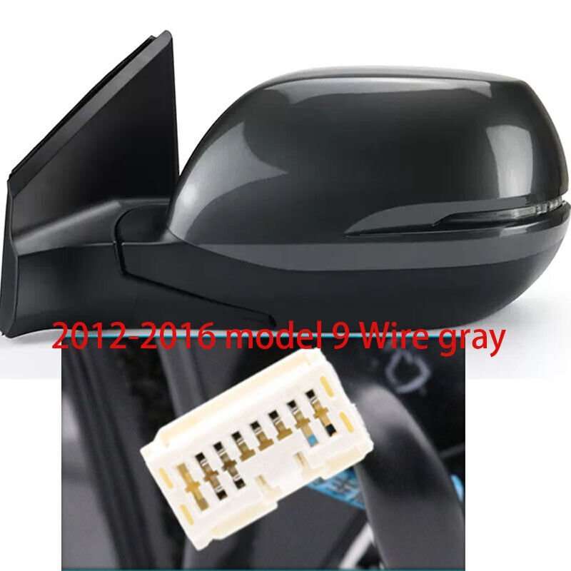 Gray Left for Honda CRV 12-16 rearview mirror Assembly 9 lines Lens Heating