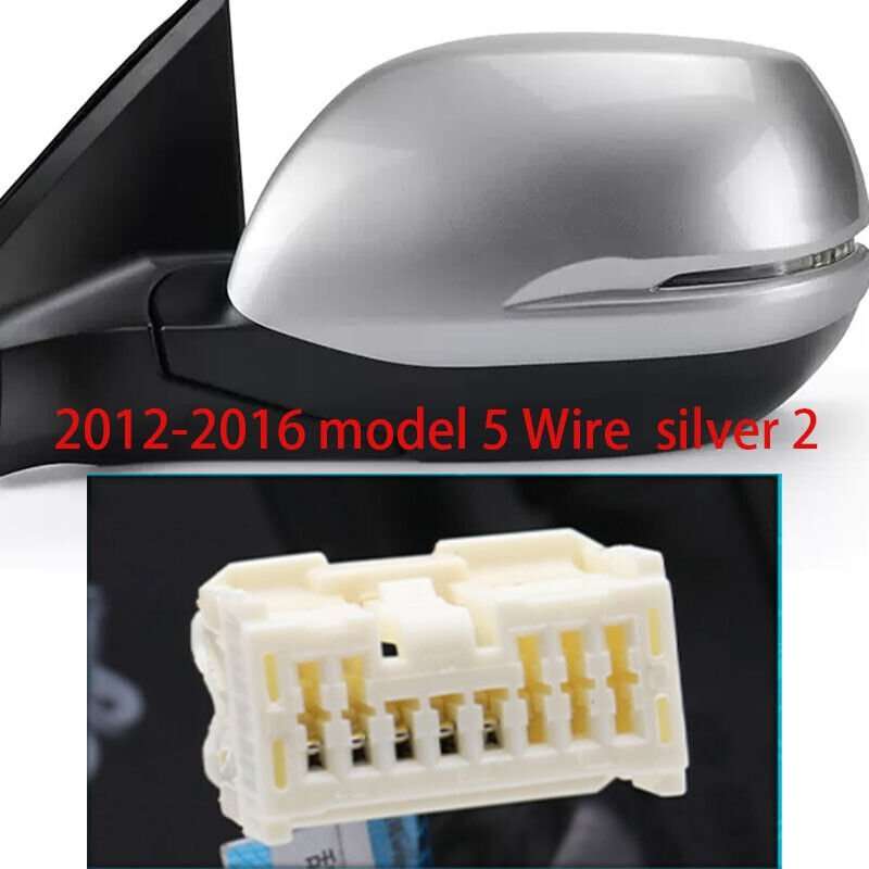 Silver Left for Honda CRV 12-16 rearview mirror Assembly 5 lines Lens Heating