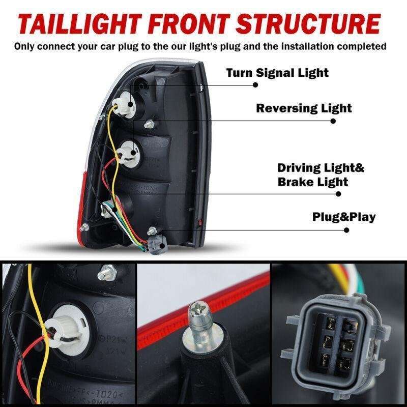 1PCS Right White Rear Lamp Tail Light For Mitsubishi Strada L200 MK4 1995-2006