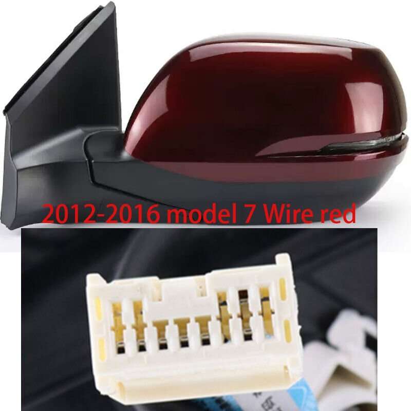 Red Left for Honda CRV 12-16 rearview mirror Assembly 7 lines Lens Heating