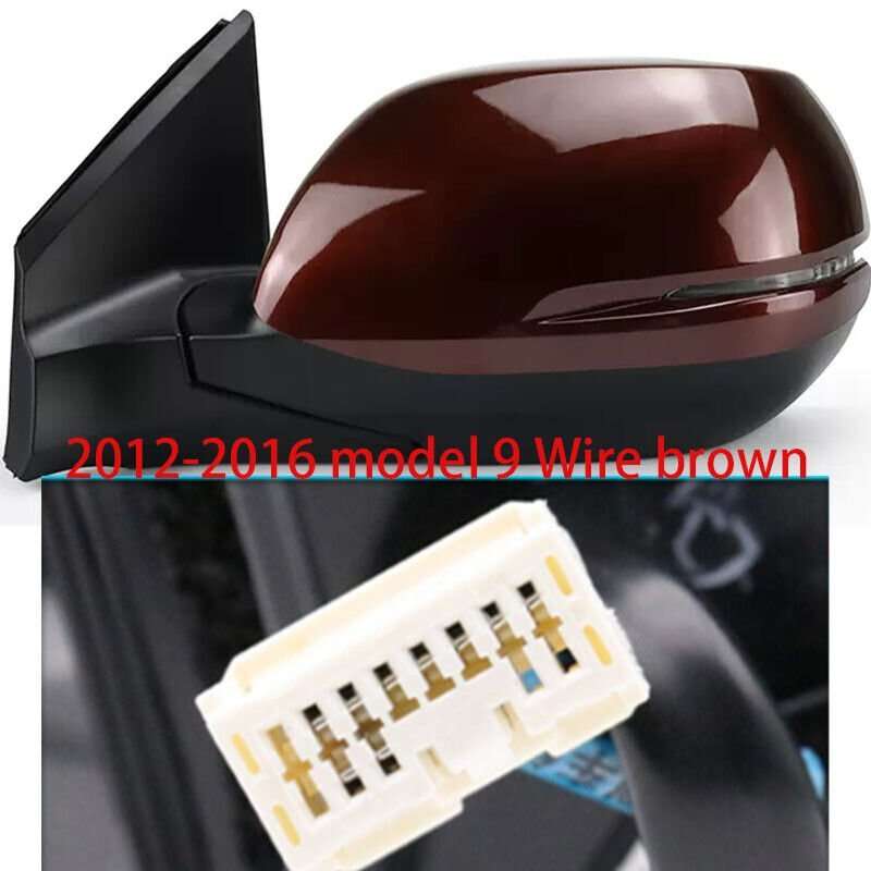 Brown Left for Honda CRV 12-16 rearview mirror Assembly 9 lines Lens Heating