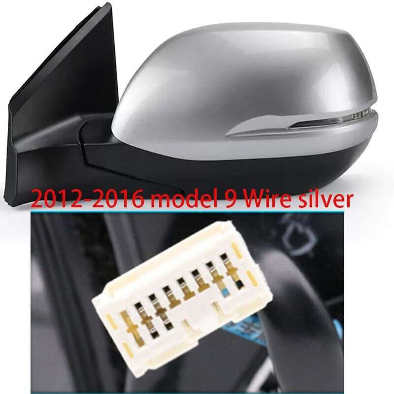 Silver Right for Honda CRV 12-16 rearview mirror Assembly 9 lines Lens Heating
