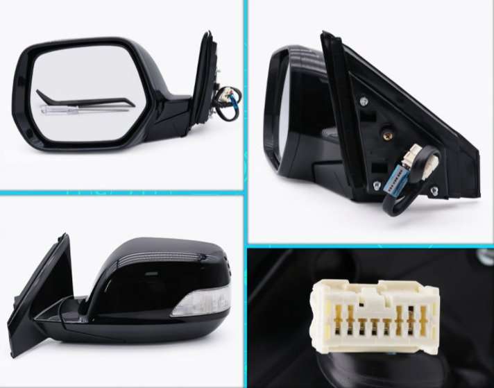 Black Left for Honda CRV 05-06 rearview mirror Assembly 7 lines Lens Heating