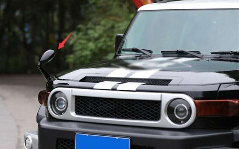 Black Right Side Engine Hood Fender Rearview Mirror For Toyota FJ Cruiser 2007+