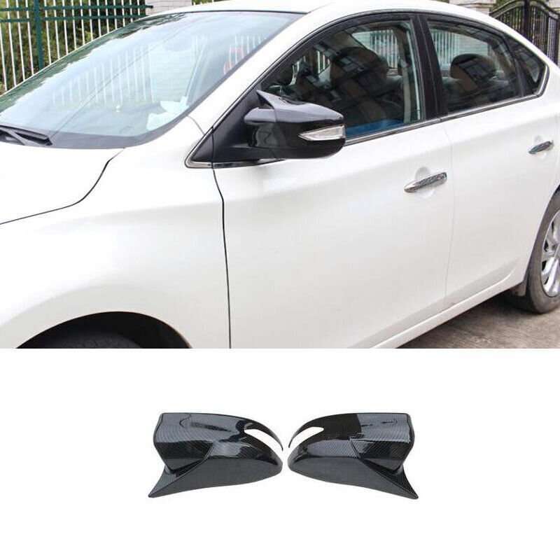 Carbon Fiber FOR NISSAN SENTRA 2017-2019 Rear Ox horn side mirror cover trim 2PC