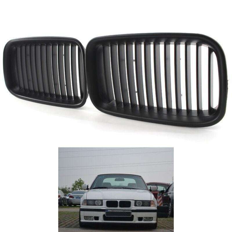 2X/Set Matte Black Front Grille fit for BMW 3 Series E36 1992 - 1996 Mesh Grill