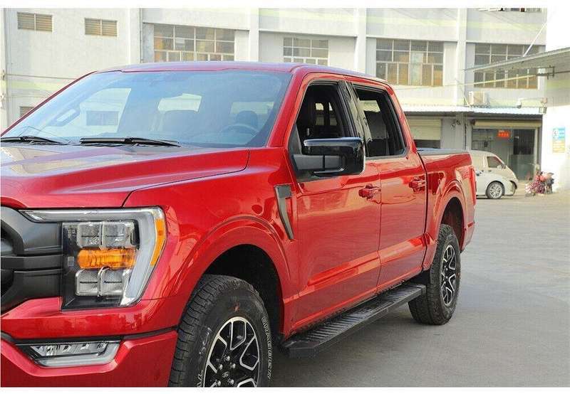2¡ÁBlack ABS Exterior Side Rearview Mirror Caps Cover Fit For Ford F150 2021 2022