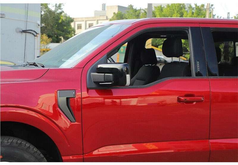 2¡ÁBlack ABS Exterior Side Rearview Mirror Caps Cover Fit For Ford F150 2021 2022