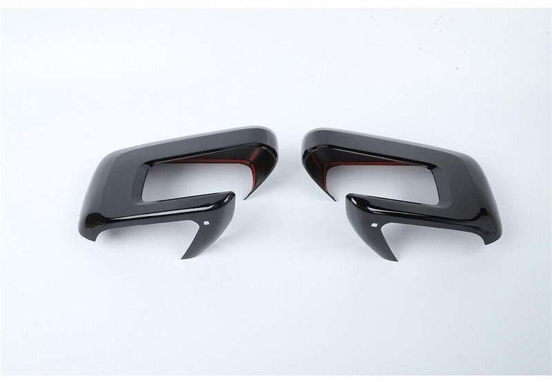 2¡ÁBlack ABS Exterior Side Rearview Mirror Caps Cover Fit For Ford F150 2021 2022