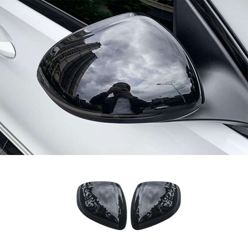 Fit For Benz EQE EQS 2022-2023 Gloss Black Rear View Side Mirror Cover Trim 2PCS