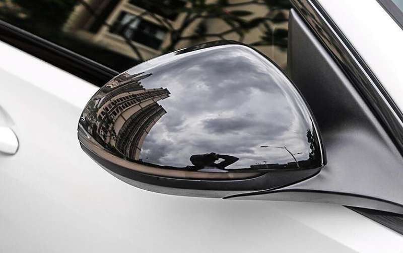 Fit For Benz EQE EQS 2022-2023 Gloss Black Rear View Side Mirror Cover Trim 2PCS