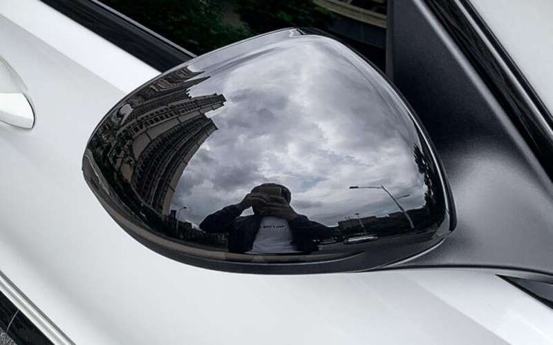Fit For Benz EQE EQS 2022-2023 Gloss Black Rear View Side Mirror Cover Trim 2PCS