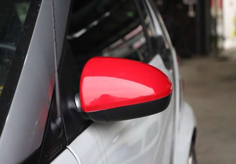 For Smart ForTwo 2009-2014 ABS Bright Red Rear View Side Door Mirror Cover 2PCS