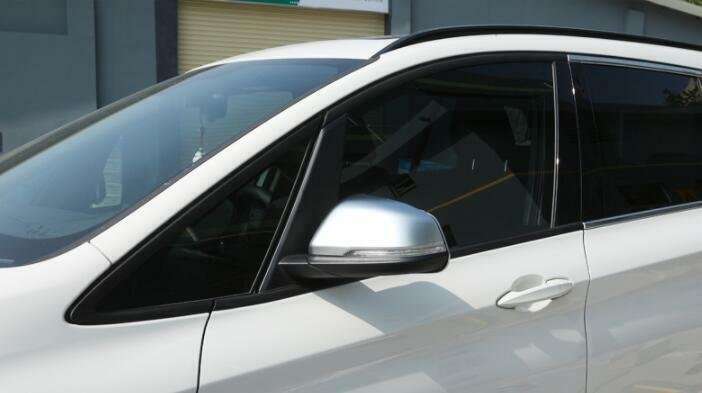 For BMW X1 2016-2020 F48 ABS silver car exterior rear view mirror cover trim 2pc