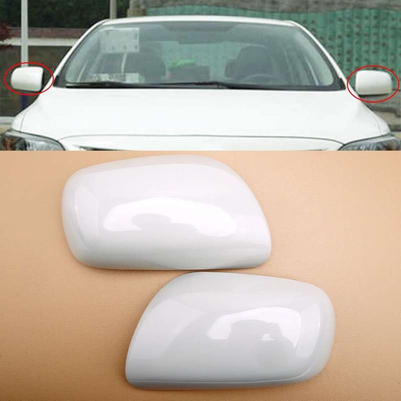 For Toyota Corolla 2007-2013 ABS White Side Rearview Mirror Cover Trim Replace