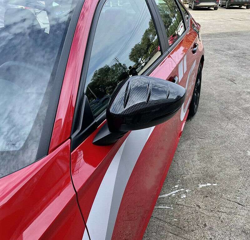 For Honda Civic 2022-2023 Carbon Fiber Side Door Rearview Mirror Cover Trim Cap