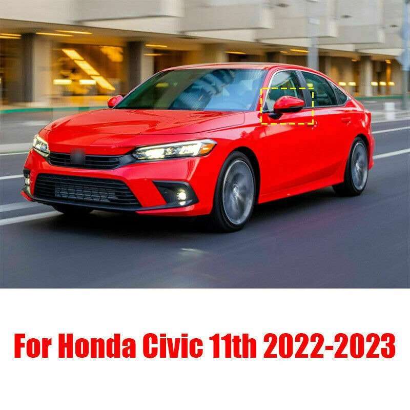 For Honda Civic 2022-2023 Carbon Fiber Side Door Rearview Mirror Cover Trim Cap