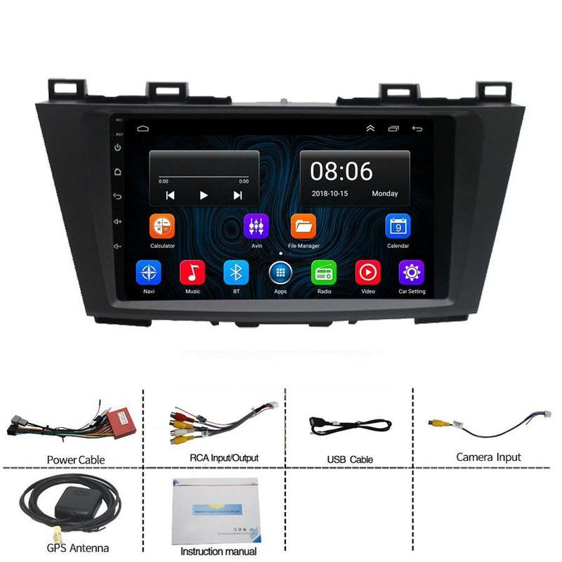 9" Android Auto CarPlay DAB Car Radio Head Unit GPS Stereo For MAZDA5 2010-2015