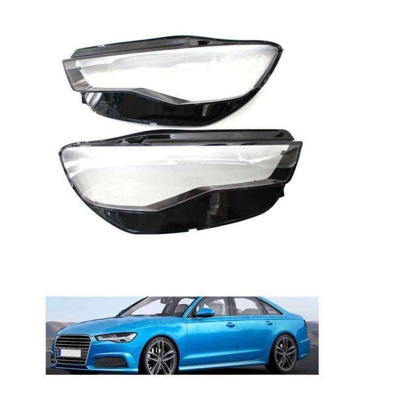 Pair Headlight Lens Cover Headlamp Lens Shell Fit For Audi A6 C7 2016-2018