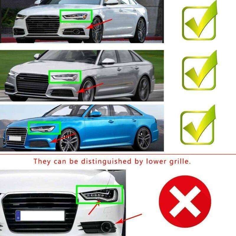 Pair Headlight Lens Cover Headlamp Lens Shell Fit For Audi A6 C7 2016-2018