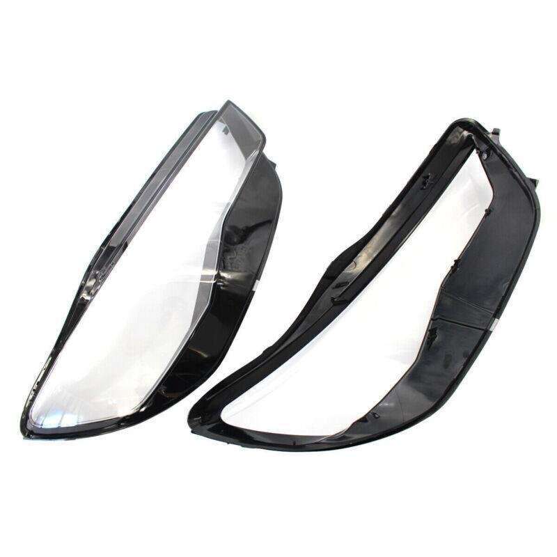 Pair Headlight Lens Cover Headlamp Lens Shell Fit For Audi A6 C7 2016-2018