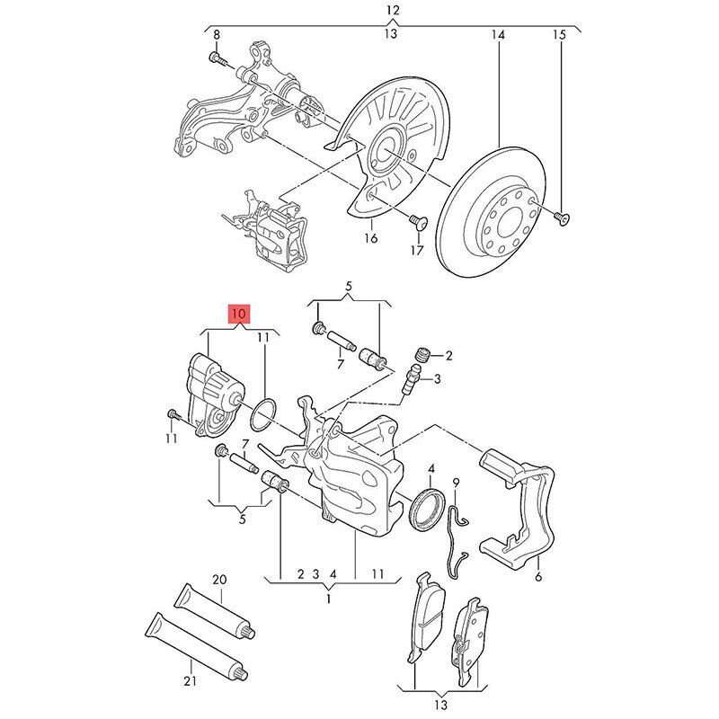 Rear Left Electric Parking Brake Caliper Sevo Motor For VW Audi A3 Q3 Skoda Seat