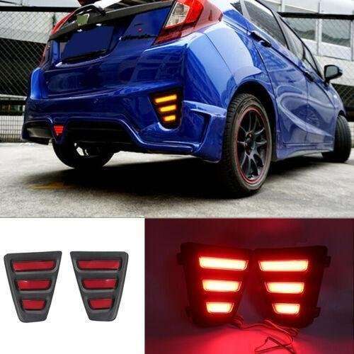 For Honda Fit Jazz GK5 2014-2017 Led Rear Bumper Fog Light Streamer Reversing