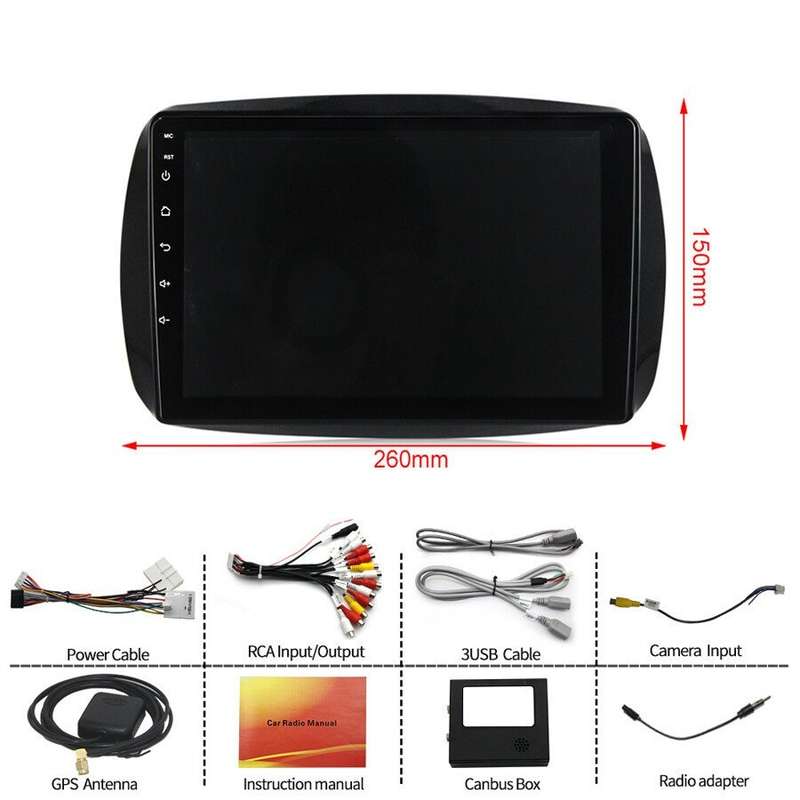 9"Android 12 GPS Sat Nav CarPlay DAB+Head Unit For Mercedes Smart Forfour Fortwo