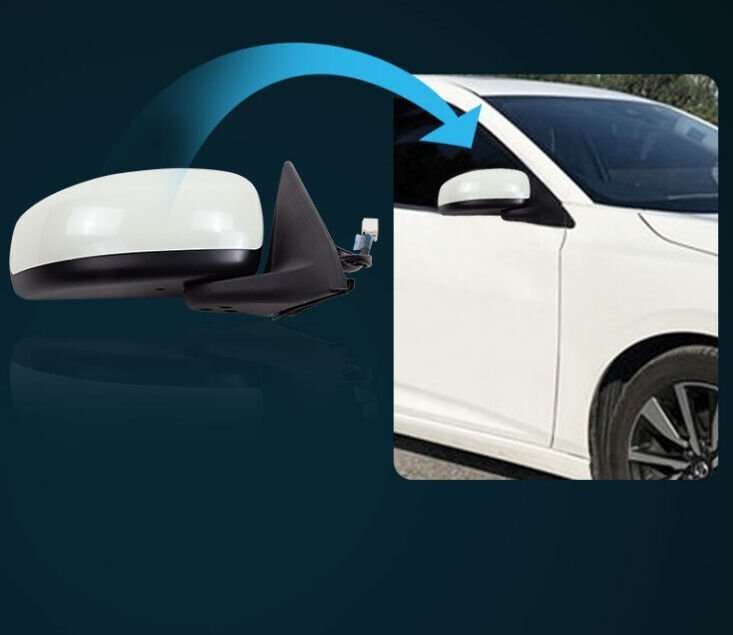 Side View Mirror Assy 3 Pins White Right For 06-11 Nissan Sentra Sylphy Bluebird