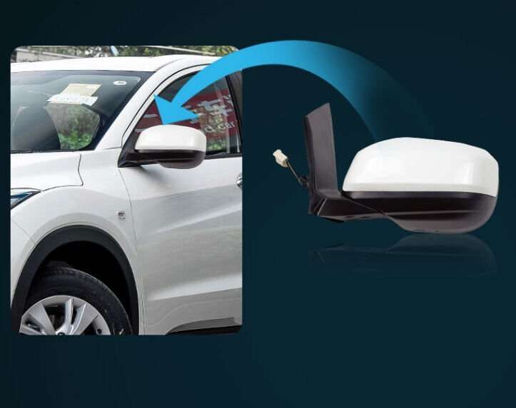 Side View Mirror Assembly 3 Pins White Left Side New For 2008-2014 Honda City