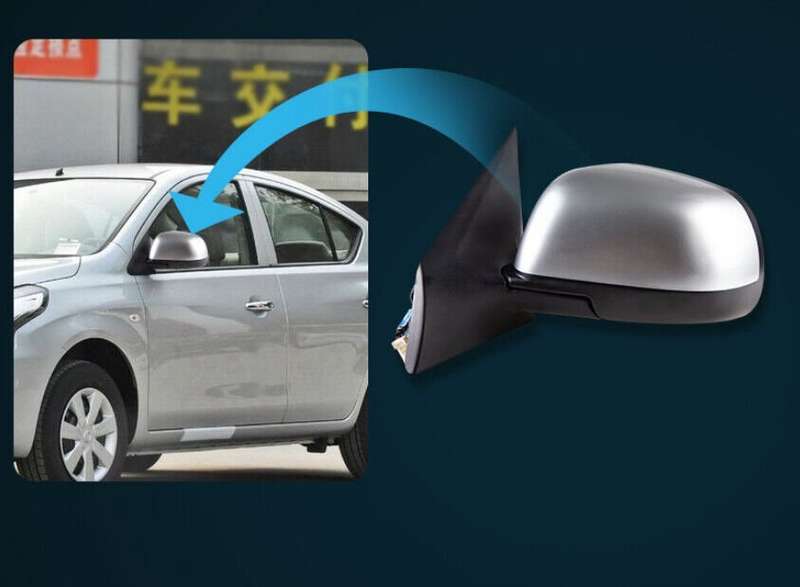 Side View Mirror Assembly 3 Pins Silver Left Side For 2010-2018 Nissan Sunny