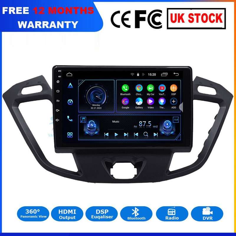 For Ford Transit Custom Car Multimedia Head Unit GPS DAB+ Radio Stereo CarPlay