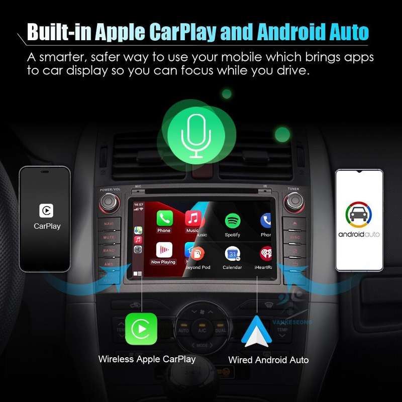 7" Android 12 Car DVD GPS Head Unit CarPlay Radio DAB For TOYOTA AURIS 2007-2012