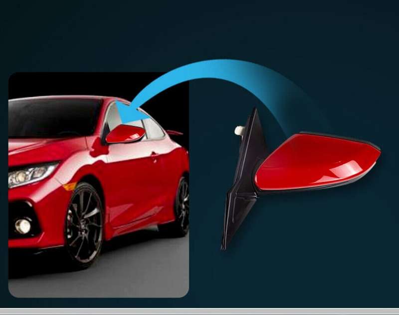 Side View Mirror Assembly 7 Pins Red Left Hot Sale For 2016-2020 Honda Civic