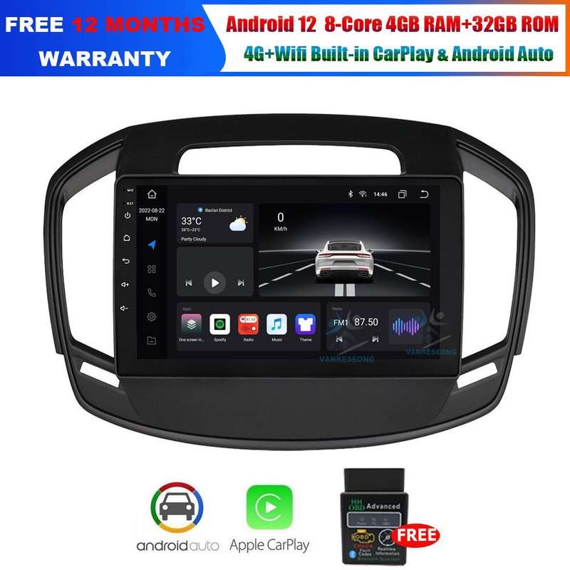 Carplay 4G 4+32G Android Car Stereo Sat Navi GPS For Vauxhall Insignia 2013-2017