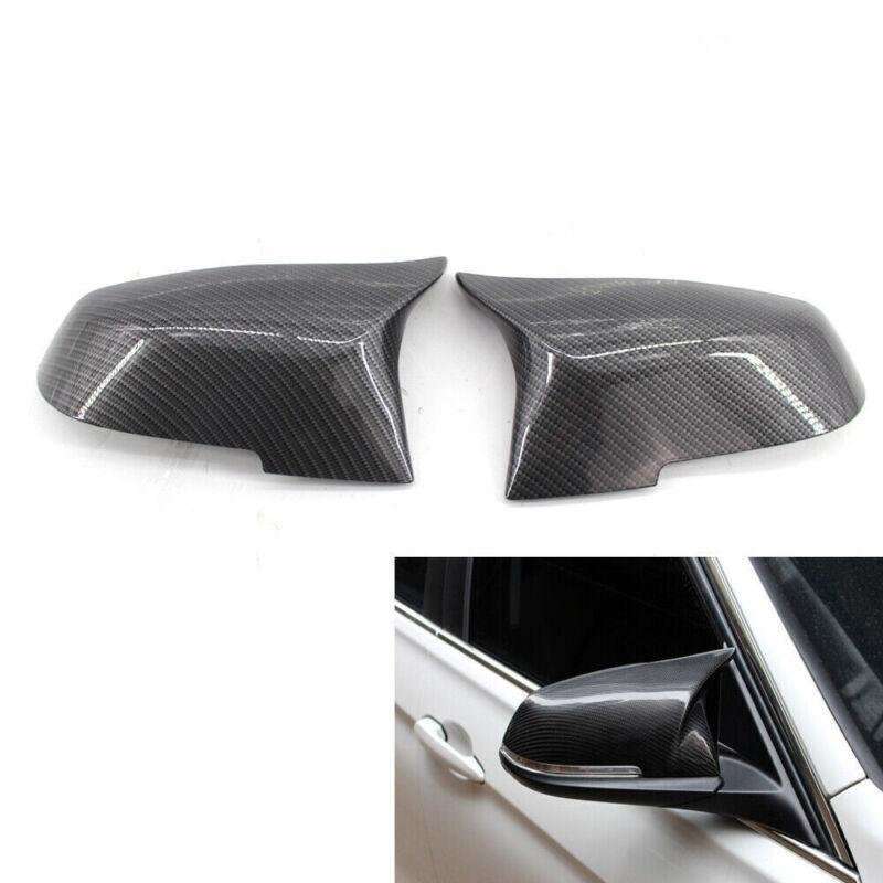 Pair of M3 Style Mirror Covers Carbon Fiber Fit for BMW F30 F32 13-17 Sedan