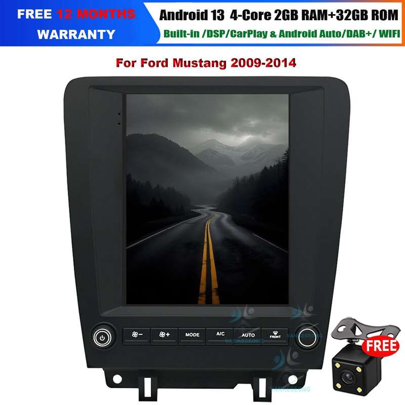 9.7" Android 13 CarPlay GPS Sat Nav Car Radio Stereo For Ford Mustang 2009-2014