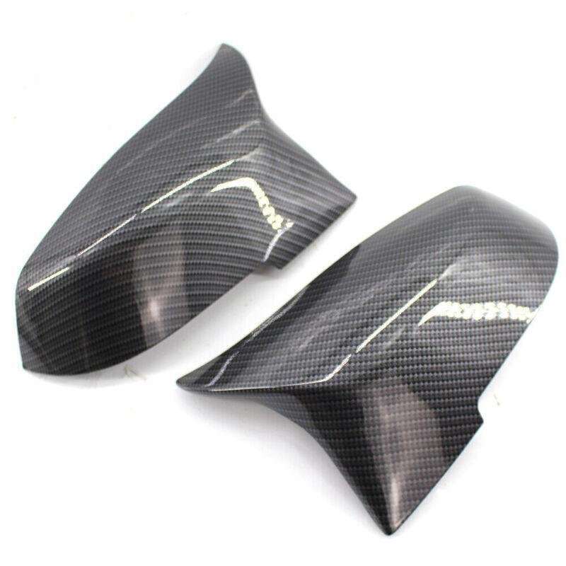 Pair of M3 Style Mirror Covers Carbon Fiber Fit for BMW F30 F32 13-17 Sedan