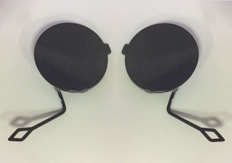 Pair Rear Bumper Tow Hook Eye Cover Cap for VW Touareg 2011-2014