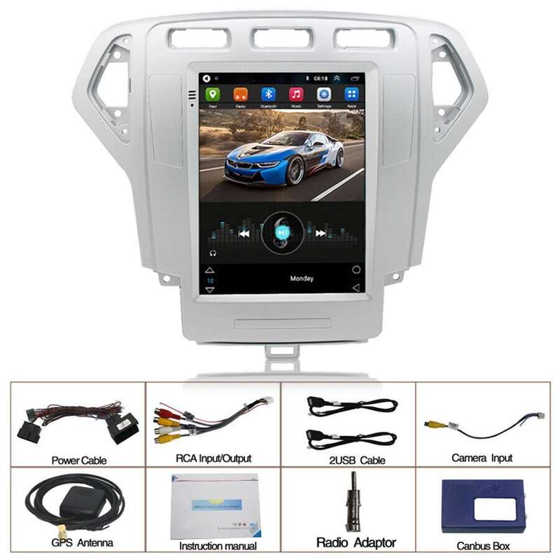 9.7" Android Radio DAB GPS Sat Nav CarPlay Stereo for Ford Mondeo MK4 2007-2010
