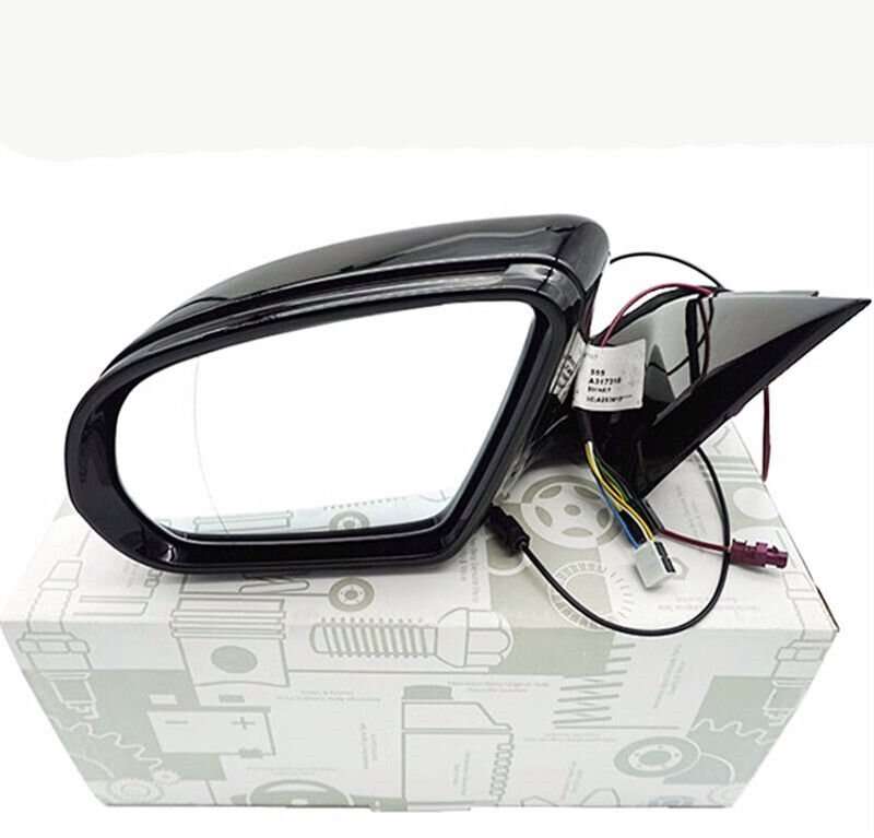 For 17-22 Benz E Class W213 Side View Mirror Assembly 12 Pins Black Part Left