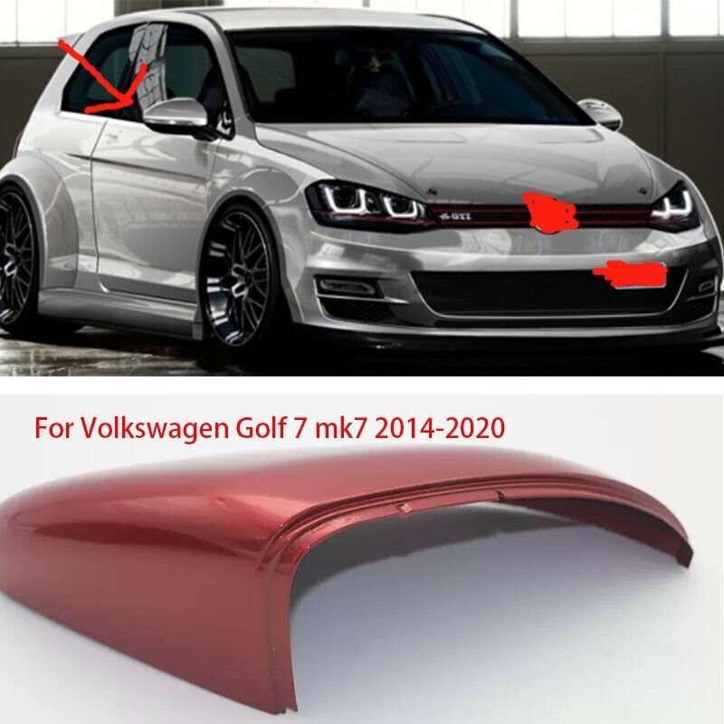 Red Right For Volkswagen Golf 7 mk7 14-2020 Side Door Mirror Cover Replace