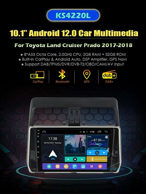 Android Auto Car Radio Stereo GPS SatNav for Toyota Land Cruiser Prado 2017 2018