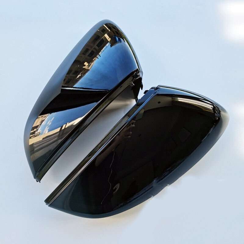 For 21-22 Audi A3 Side View Mirror Housing With Auxiliary Hole Glossy Black 2Pcs